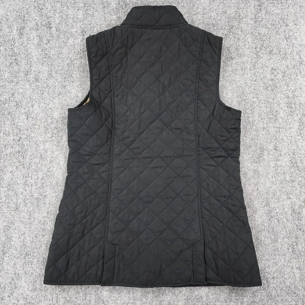 J Jill Vest Womens XS Black Heritage Quilted Button Down Lined Outdoor Hiking - Picture 3 of 16